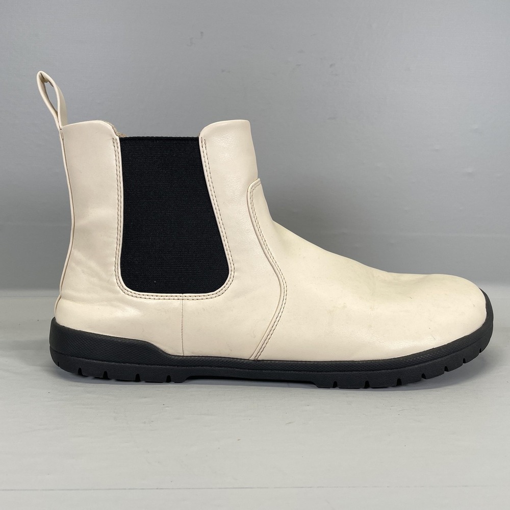 Feelgrounds Chelsea Boots Mens Size 14 Ivory Leather Barefoot Zero Drop Slip On